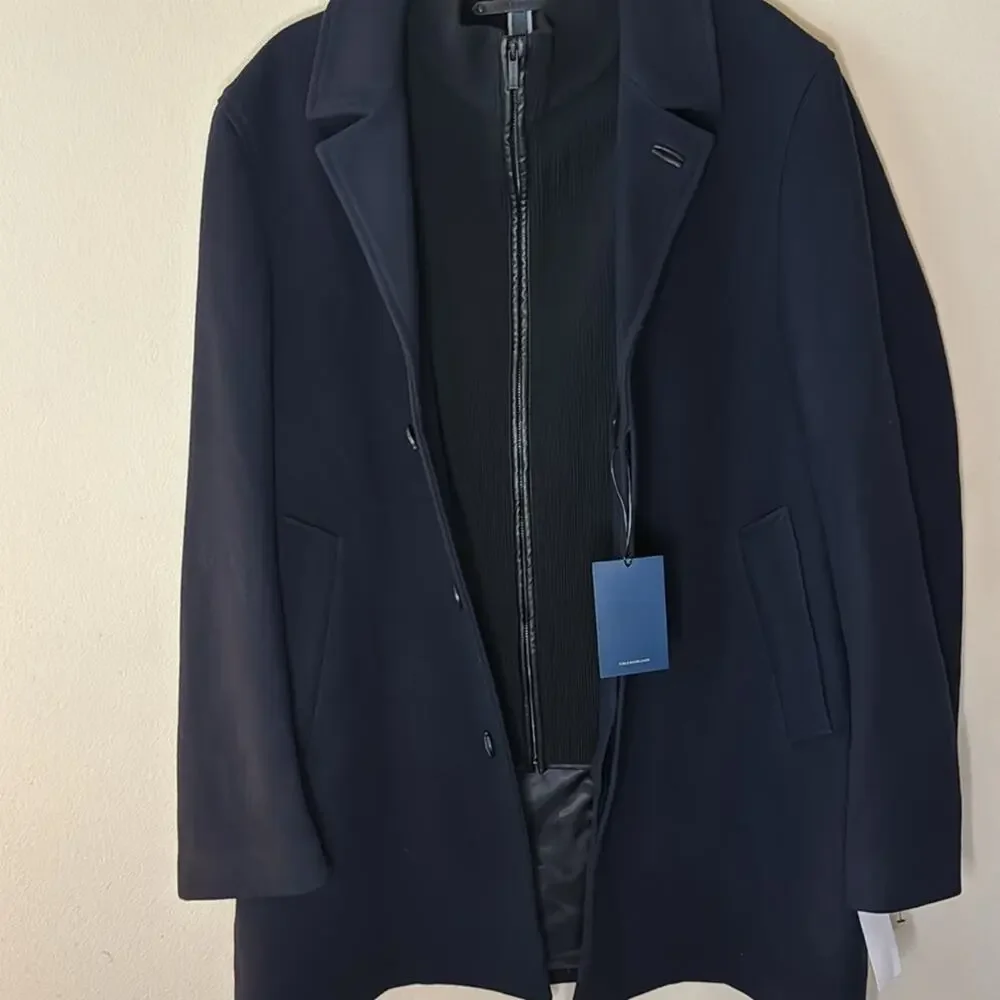 Cole Haan Wool Plush Car Coat - Navy Size XL
